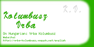 kolumbusz vrba business card